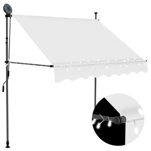 vidaXL kr&eacute;msz&iacute;nű k&eacute;zzel kih&uacute;zhat&oacute; LED-es napellenző 100 cm