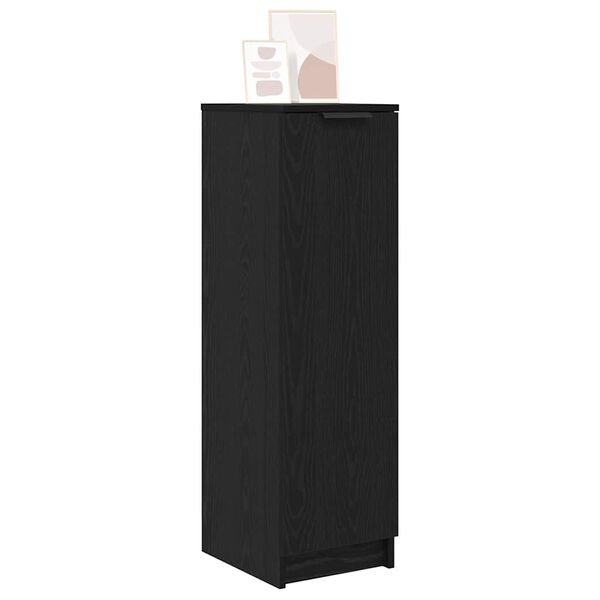 vidaXL Cipőszekr&eacute;ny polcokkal Fekete t&ouml;lgy 29,5 x 35 x 101 cm Faanyag