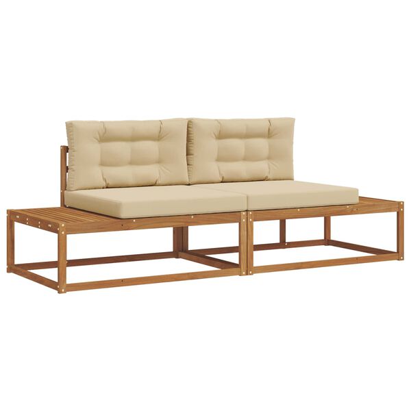 vidaXL K&uuml;lt&eacute;ri kanap&eacute; szett p&aacute;rn&aacute;val 2 Darab Term&eacute;szetes &eacute;s b&eacute;zs