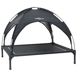 vidaXL Kutyafekhely 104 x 86 x 84,5 cm Ac&eacute;l Fekete