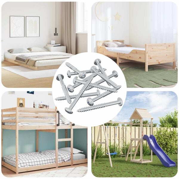 vidaXL Fa Csavar 12 pcs Ez&uuml;st 9,8 x 53 mm Ac&eacute;l