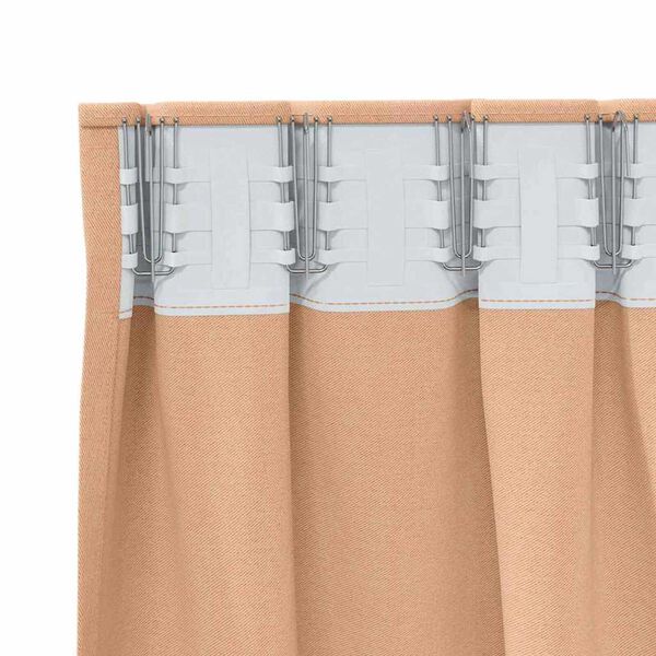 vidaXL Fekete F&uuml;gg&ouml;ny Gyűrűkkel 2 pcs Vil&aacute;gos Barna 225 x 140 cm
