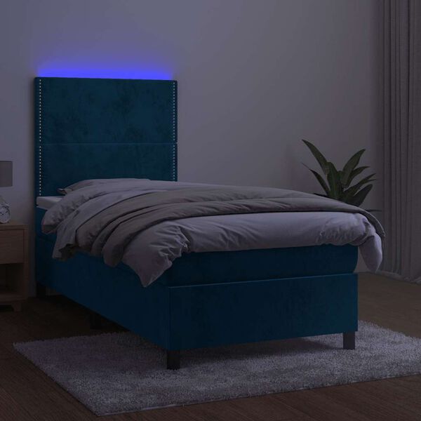 vidaXL s&ouml;t&eacute;tk&eacute;k b&aacute;rsony rug&oacute;s &eacute;s LED-es &aacute;gy matraccal 90x190 cm