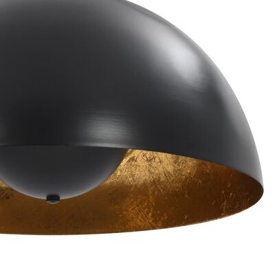 vidaXL 2 darab fekete-arany félgömb alakú mennyezeti lámpa 40 cm E27
