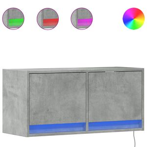 vidaXL betonsz&uuml;rke falra szerelhető TV-szekr&eacute;ny LED-del 80x31x35 cm