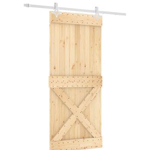 vidaXL Cs&uacute;sz&oacute; ajt&oacute; 90 x 210 cm Szil&aacute;rd Fenyőfa (Nem Kezelt)