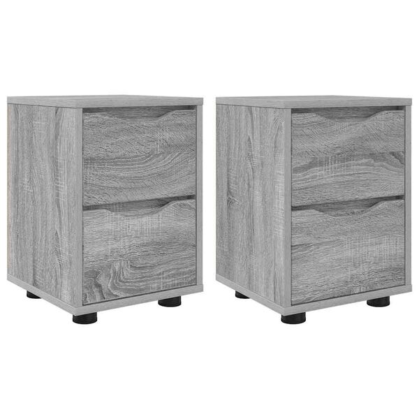 vidaXL &Eacute;jjeliszekr&eacute;nyek 2 pcs Sz&uuml;rke Sonoma 30,5 x 30 x 43 cm Faanyag
