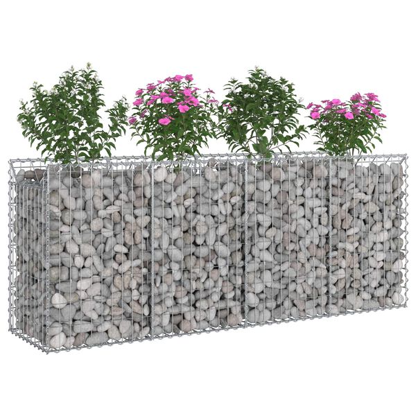 vidaXL Gabion emelt &aacute;gy 2 pcs Ez&uuml;st 200 x 50 x 80 cm Horganyzott ac&eacute;l