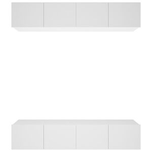 vidaXL 4 db feh&eacute;r szerelt fa TV-szekr&eacute;ny 80 x 30 x 30 cm