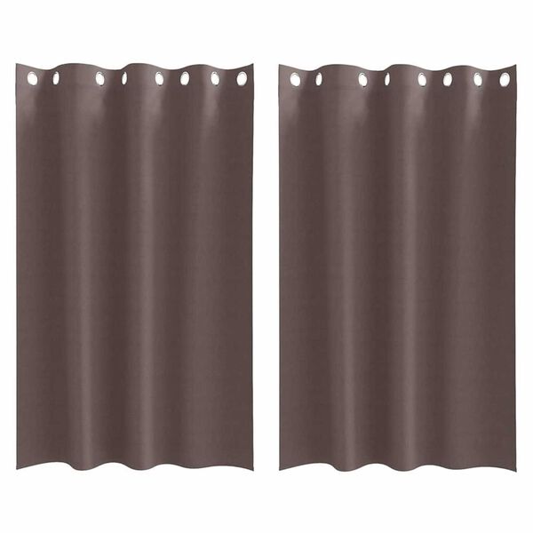 vidaXL Fekete F&uuml;gg&ouml;ny Gyűrűkkel 2 pcs S&ouml;t&eacute;t Barna 175 x 140 cm