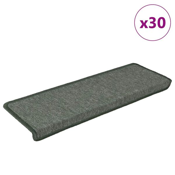 vidaXL 30 db s&ouml;t&eacute;tz&ouml;ld l&eacute;pcsőszőnyeg, t&eacute;glalap alak&uacute; sz&eacute;llel, 65 x 21 x 4 cm
