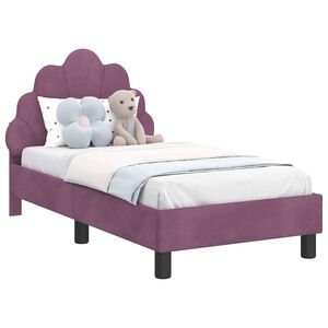 vidaXL Gyerek&aacute;gy keret fejt&aacute;ml&aacute;val Lila 70 x 140 cm B&aacute;rsony