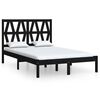 vidaXL King Size fekete t&ouml;m&ouml;r fenyőfa &aacute;gykeret 150 x 200 cm