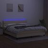 vidaXL kr&eacute;msz&iacute;nű sz&ouml;vet rug&oacute;s &eacute;s LED-es &aacute;gy matraccal 180 x 200 cm