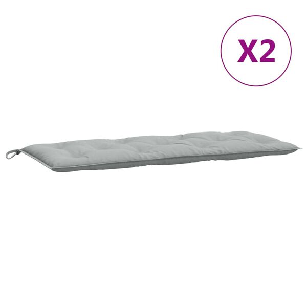 vidaXL 2 db melange világosszürke szövet kerti padpárna 120 x 50 x 7cm
