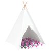 vidaXL Teepee s&aacute;tor Feh&eacute;r 120 x 120 x 150 cm Textil &eacute;s Műanyag