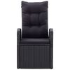 vidaXL 5 részes fekete kerti étkezőgarnitúra