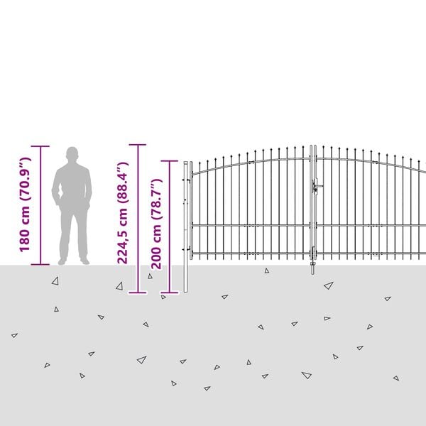 vidaXL fekete ac&eacute;l kertkapu Woerden 1x4 m