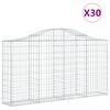 vidaXL 30 db íves horganyzott vas gabion kosár 200x30x100/120 cm