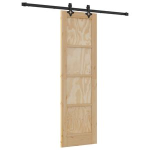 vidaXL Cs&uacute;sz&oacute; ajt&oacute; Term&eacute;szetes &eacute;s Fekete 61 x 198,5 cm T&ouml;m&ouml;r Fenyőfa