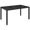 vidaXL fekete polyrattan &uuml;veglapos kerti asztal 150 x 90 x 75 cm