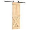 vidaXL Cs&uacute;sz&oacute; ajt&oacute; Term&eacute;szetes &eacute;s Fekete 70 x 210 cm Szil&aacute;rd Fenyőfa