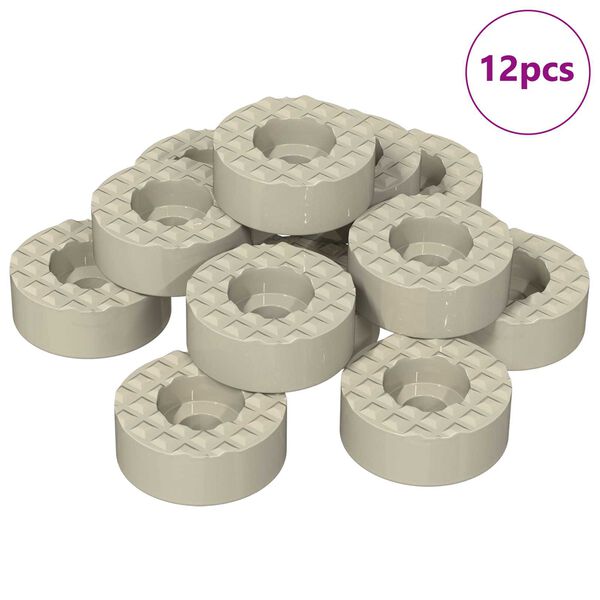 vidaXL Sz&eacute;k l&aacute;b padl&oacute; v&eacute;dők 12 pcs &Aacute;tl&aacute;tsz&oacute; &Oslash; 15 x 16 mm PVC