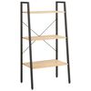vidaXL 3 szintes vil&aacute;gosbarna &eacute;s fekete &aacute;ll&oacute;polc 56 x 35 x 108 cm