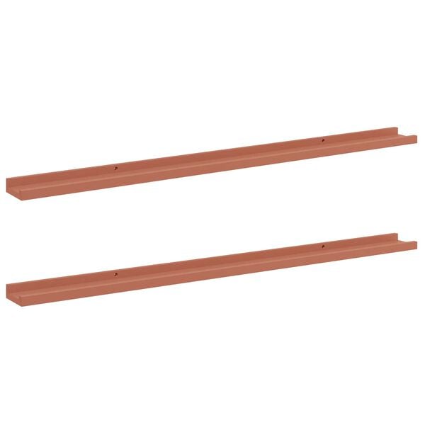 vidaXL Falpolc polcokkal t&aacute;rol&oacute;val 2 pcs Piros 115 x 9 x 3 cm Faanyag