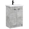 vidaXL F&uuml;rdőszoba b&uacute;tor szett Betonsz&uuml;rke 56 x 37,5 x 81 cm Szerelt Fa