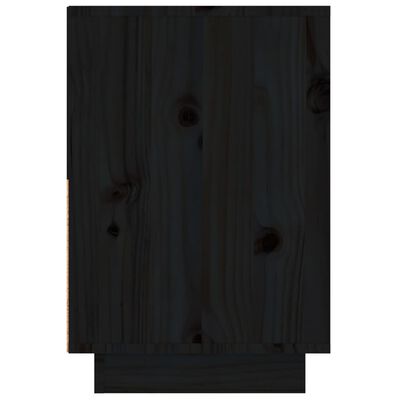 vidaXL 2 db fekete tömör fenyőfa éjjeliszekrény 60 x 34 x 51 cm