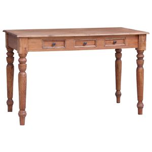 vidaXL t&ouml;m&ouml;r mahag&oacute;ni fa &iacute;r&oacute;asztal fi&oacute;kokkal 117 x 57 x 75 cm
