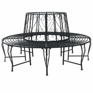 vidaXL Fa pad &Oslash; 160 x 89 cm Ac&eacute;l Fekete Kerek