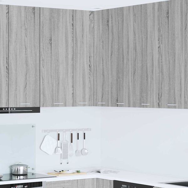 vidaXL F&uuml;ggő szekr&eacute;ny Sz&uuml;rke Sonoma &eacute;s feh&eacute;r 57 x 57 x 100 cm Faanyag