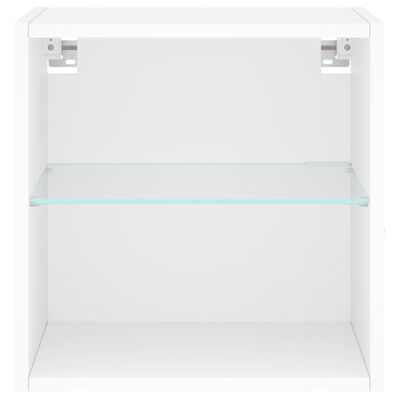 vidaXL fehér falra szerelhető éjjeliszekrény LED lámpákkal
