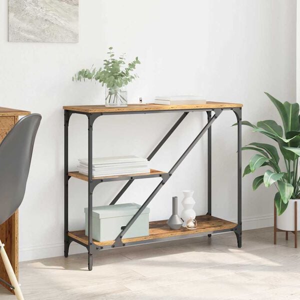 vidaXL Konzolasztal &Ouml;reg fa 88,5 x 30 x 75 cm Faanyag