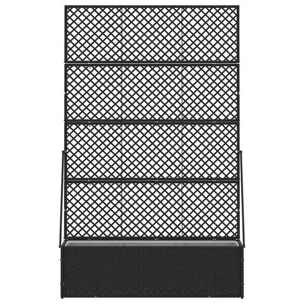 vidaXL Kerti cser&eacute;p Fekete 105 x 30 x 170 cm F&eacute;m