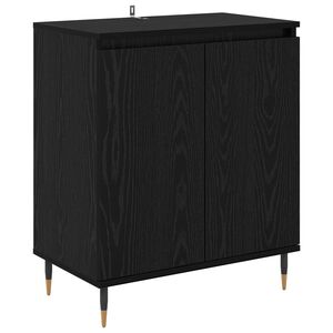 vidaXL Sz&eacute;f Fekete t&ouml;lgy 60 x 35 x 70 cm Szerelt Fa