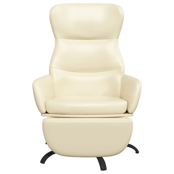 vidaXL kr&eacute;msz&iacute;nű műbőr pihenőfotel l&aacute;btart&oacute;val