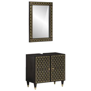 vidaXL 2 r&eacute;szes t&ouml;m&ouml;r mang&oacute;fa f&uuml;rdőszobai b&uacute;torszett