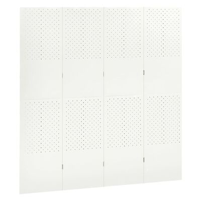 vidaXL fehér acél 4-paneles térelválasztó 160 x 180 cm