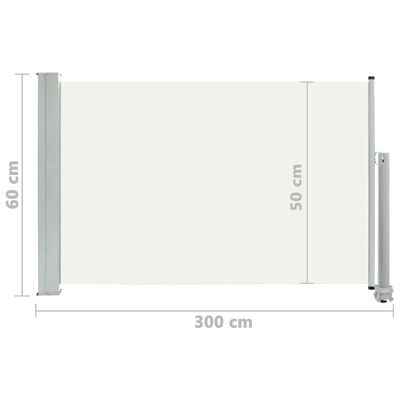 vidaXL krémszínű kihúzható oldalsó terasz napellenző 60 x 300 cm