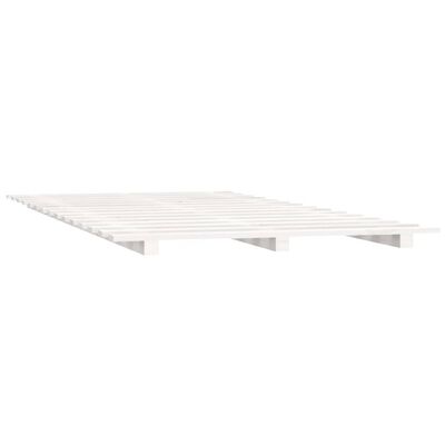 vidaXL fehér tömör fenyőfa ágykeret 135 x 190 cm