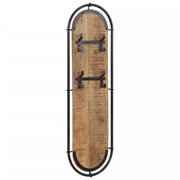 vidaXL 2db t&ouml;m&ouml;r nyers mang&oacute;fa falra szerelhető ruhafogas 4 akaszt&oacute;val