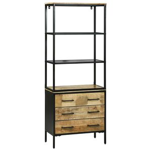 vidaXL Magasfi&uacute; fi&oacute;kkal Barna 70 x 35 x 180 cm T&ouml;m&ouml;r Mang&oacute;f&aacute;t