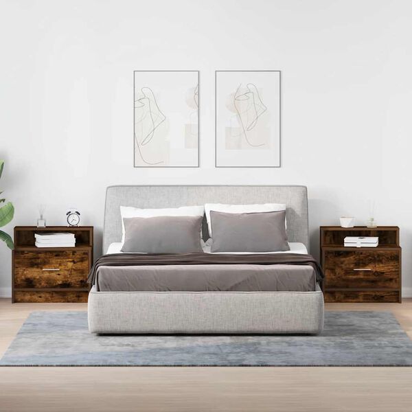 vidaXL &eacute;jjeliszekr&eacute;nyek fi&oacute;kos 2 db f&uuml;st&ouml;lt t&ouml;lgy 51 x 31 x 47 cm