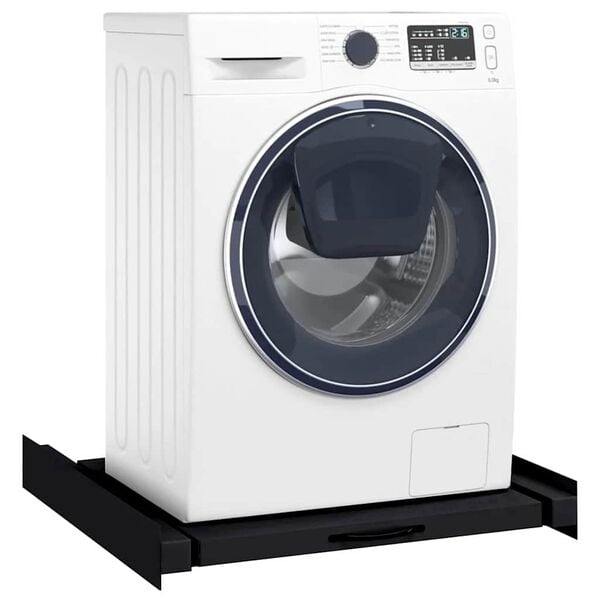 vidaXL Mos&oacute;g&eacute;p K&ouml;z&eacute;pső Polc Fekete 60 x 60 x 8 cm Ac&eacute;l