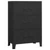 vidaXL fekete f&eacute;m ipari t&aacute;rol&oacute;szekr&eacute;ny 75 x 40 x 115 cm