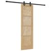 vidaXL Cs&uacute;sz&oacute; ajt&oacute; Term&eacute;szetes &eacute;s Fekete 61 x 198,5 cm T&ouml;m&ouml;r Fenyőfa