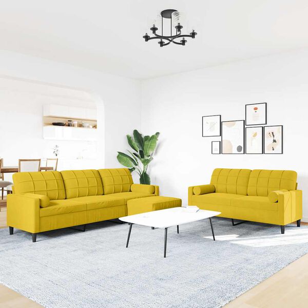 vidaXL 3 r&eacute;szes s&aacute;rga b&aacute;rsony &uuml;lőgarnit&uacute;ra p&aacute;rn&aacute;kkal